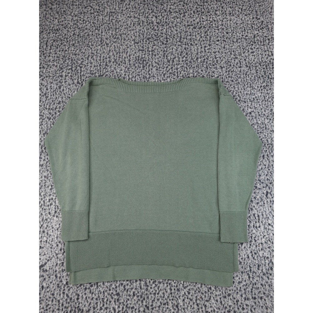 Maison Jules Sweater Womens Large Green Excellent Boat Neck High Low